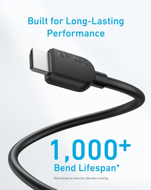 كيبل أنكر HDMI عالي الجودة (6 أقدام، 8K) كيبل أنكر HDMI عالي الجودة (6 أقدام، 8K)